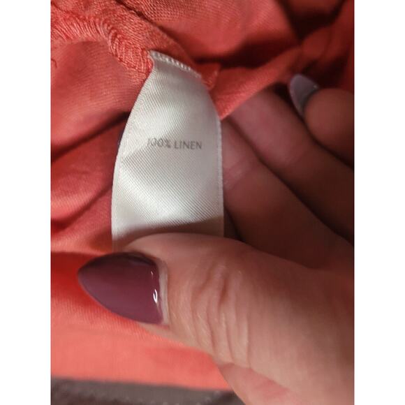 J. Jill Coral Linen Sleeveless Button Down Hi Lo Top S EUC - Picture 8 of 10